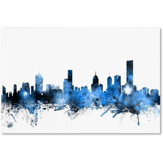 Trademark Fine Art "Melbourne Australia Skyline" Canvas Art by Michael Tompsett