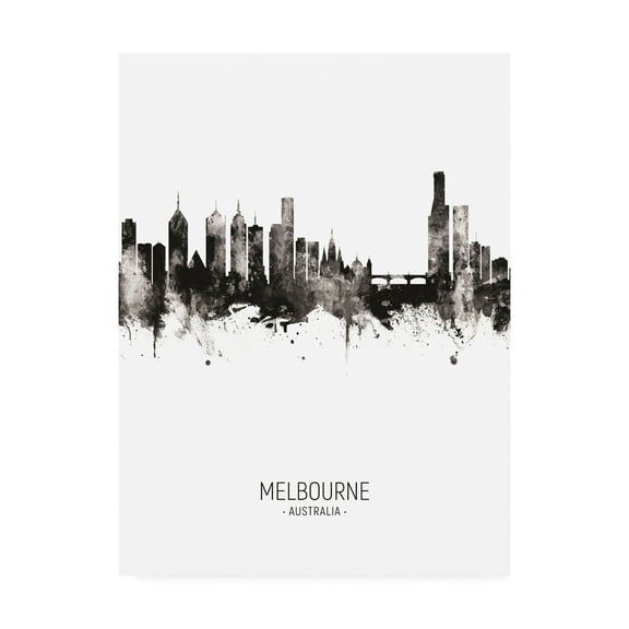 Trademark Fine Art 'Melbourne Australia Skyline Portrait II' Canvas Art by Michael Tompsett