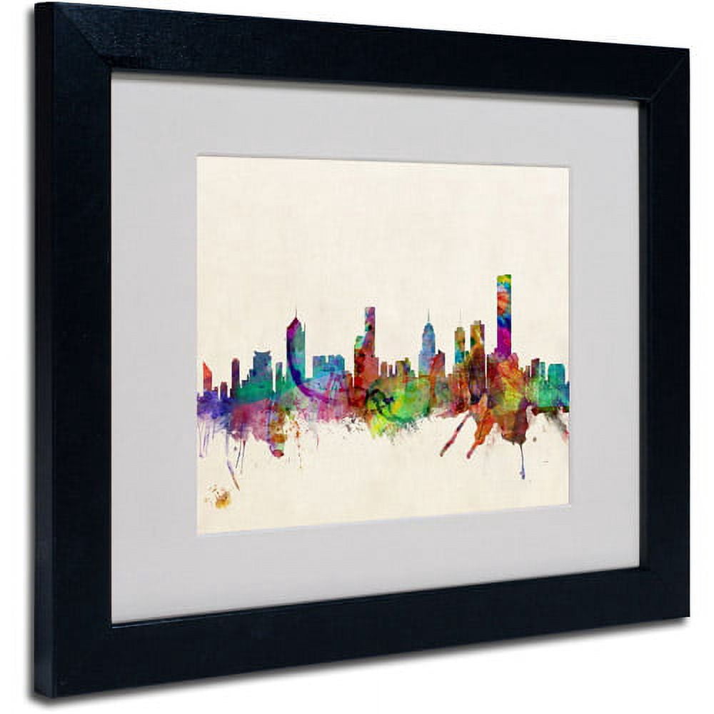 Trademark Fine Art "Melbourne, Canada" Canvas Art by Michael Tompsett, Black Frame