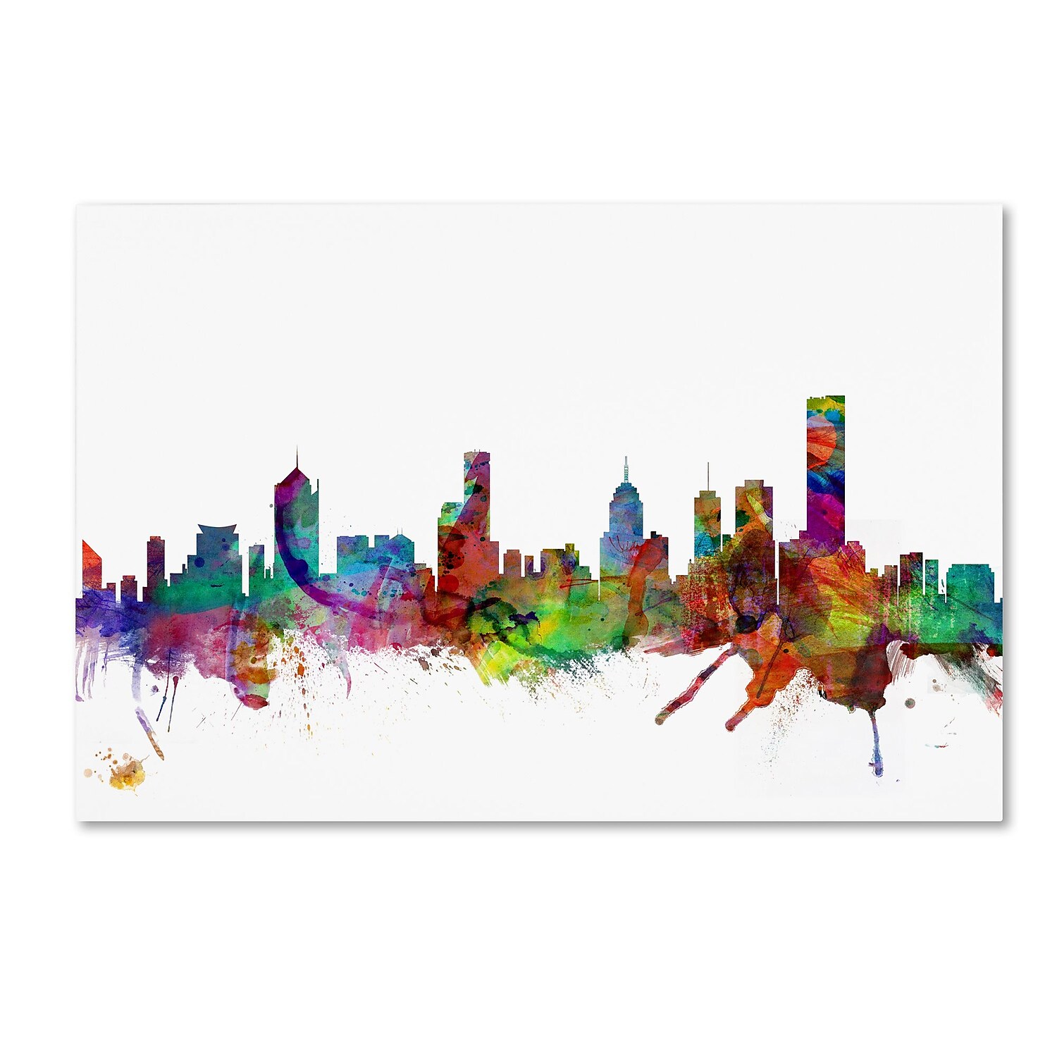 Trademark Fine Art "Melbourne Skyline" Canvas Art by Michael Tompsett