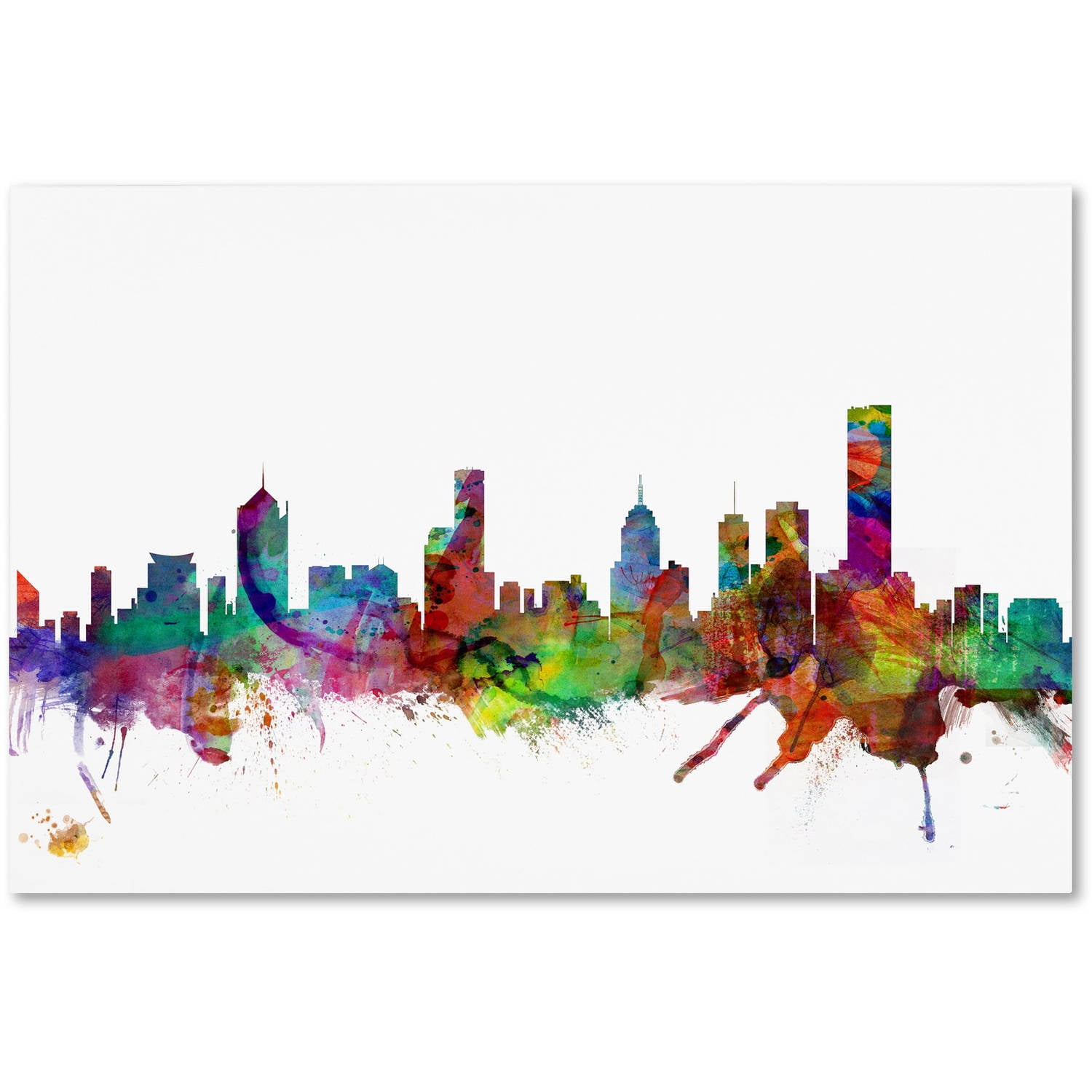 Trademark Fine Art "Melbourne Skyline" Canvas Art by Michael Tompsett