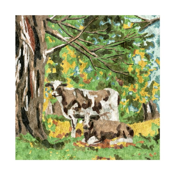 Trademark Fine Art Melissa Wang  Cows Under a Tree I Canvas Wall Art