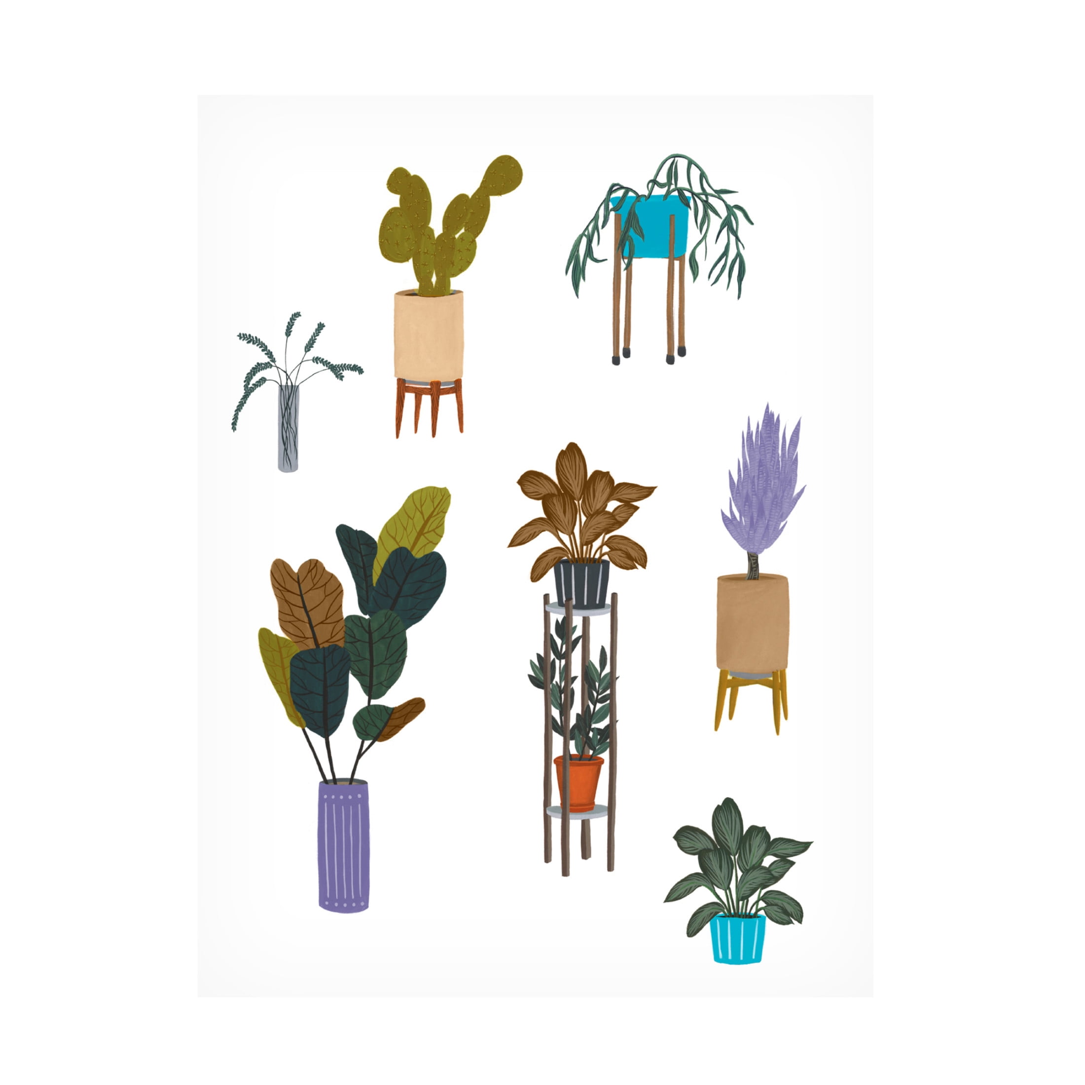 Trademark Fine Art Melissa Wang  Houseplant Chart I Canvas Wall Art