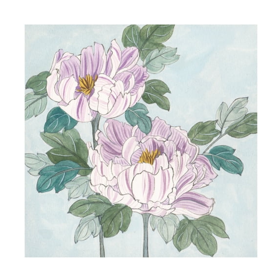 Trademark Fine Art Melissa Wang Striped Peonies II Canvas Wall Art
