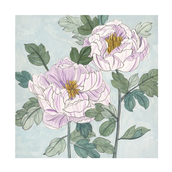 Trademark Fine Art Melissa Wang  Striped Peonies III Canvas Wall Art