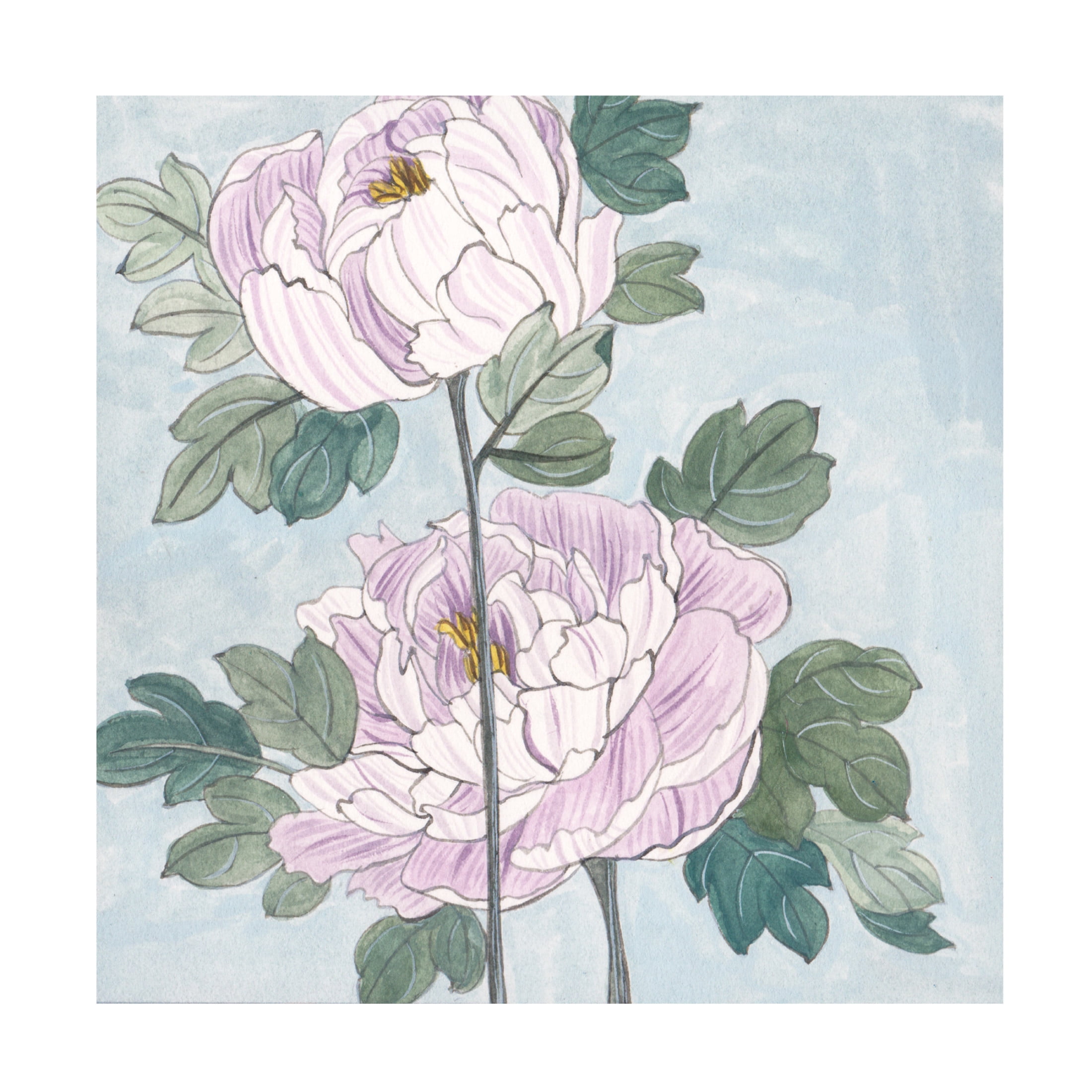 Trademark Fine Art Melissa Wang Striped Peonies IV Canvas Wall Art