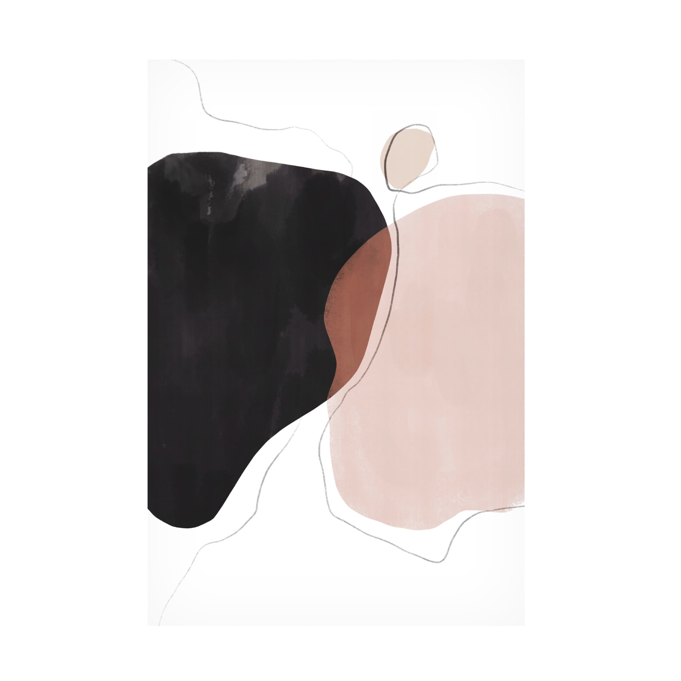 Trademark Fine Art Melloi Art Prints Black Pink Abstract Art Canvas Wall Art