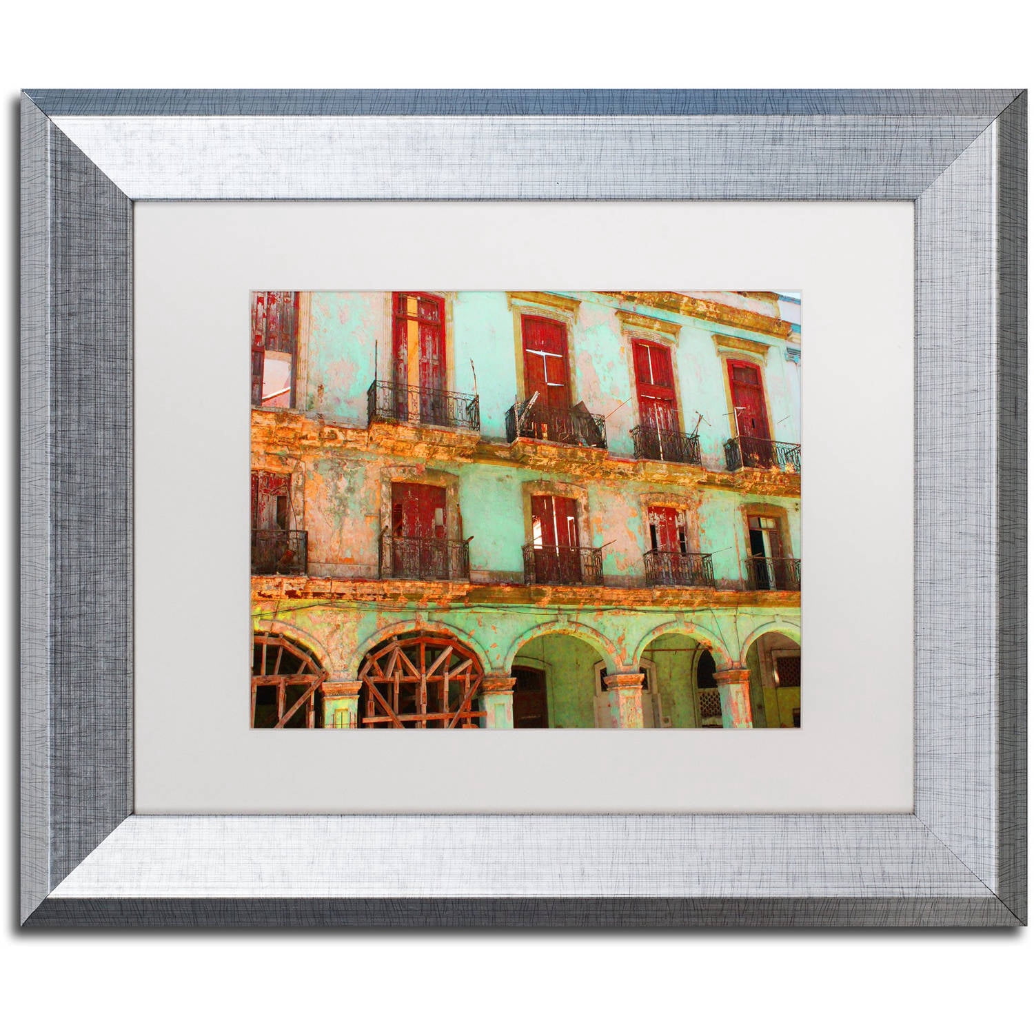 Trademark Fine Art 'Memories Havana' Canvas Art by Masters Fine Art, White Matte, Silver Frame