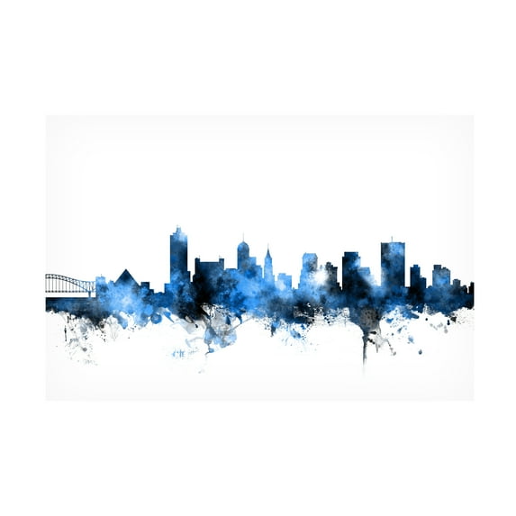 Trademark Fine Art Michael Tompsett Memphis TN Skyline White Canvas Wall Art - 16x24