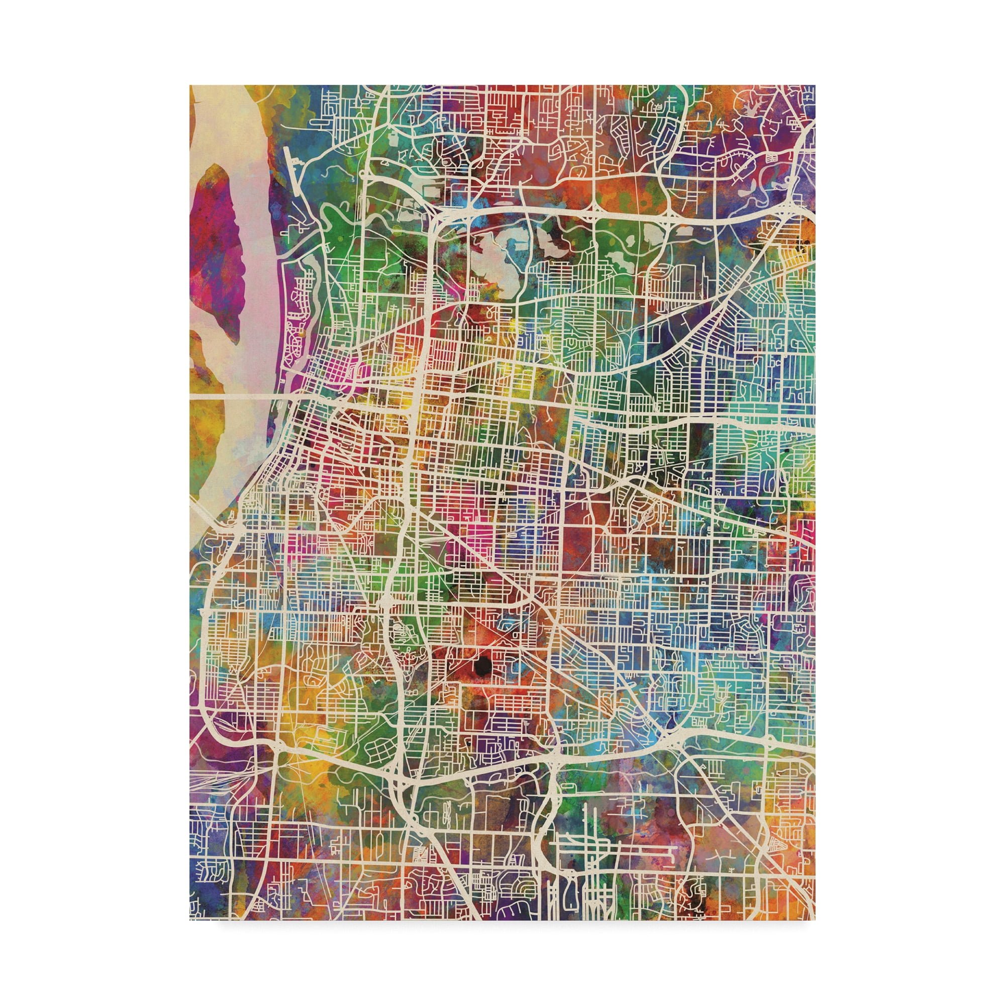 Trademark Fine Art 'Memphis Tennessee City Map' Canvas Art by Michael Tompsett