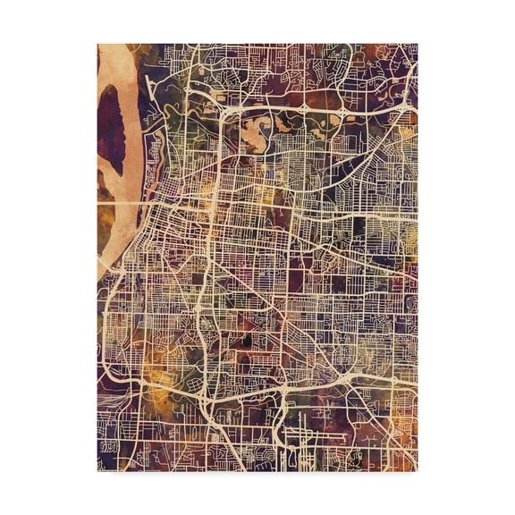 Trademark Fine Art 'Memphis Tennessee City Map II' Canvas Art by Michael Tompsett