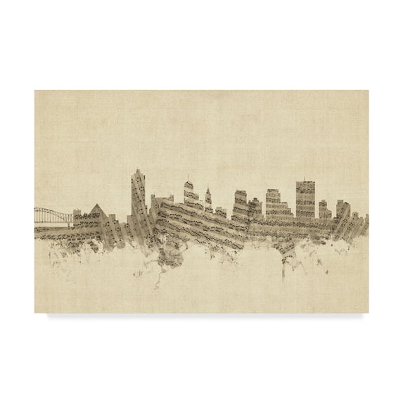 Trademark Fine Art 'Memphis Tennessee Music Skyline' Canvas Art by Michael Tompsett