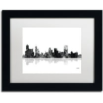 Trademark Fine Art "Memphis Tennessee Skyline BG-1" Canvas Art by Marlene Watson, White Matte, Black Frame