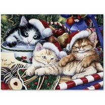 Trademark Fine Art 'Meowy Christmas 2' Canvas Art by Jenny Newland