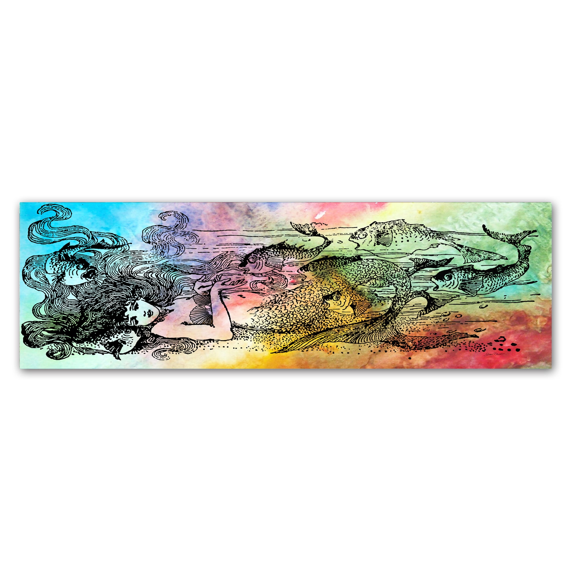 Trademark Fine Art 'Mermaid Under The Sea 2' Canvas Art by Jean Plout