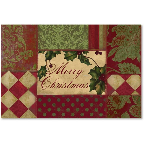 Trademark Fine Art "Merry Christmas Patchwork I" Canvas Art by Color Bakery