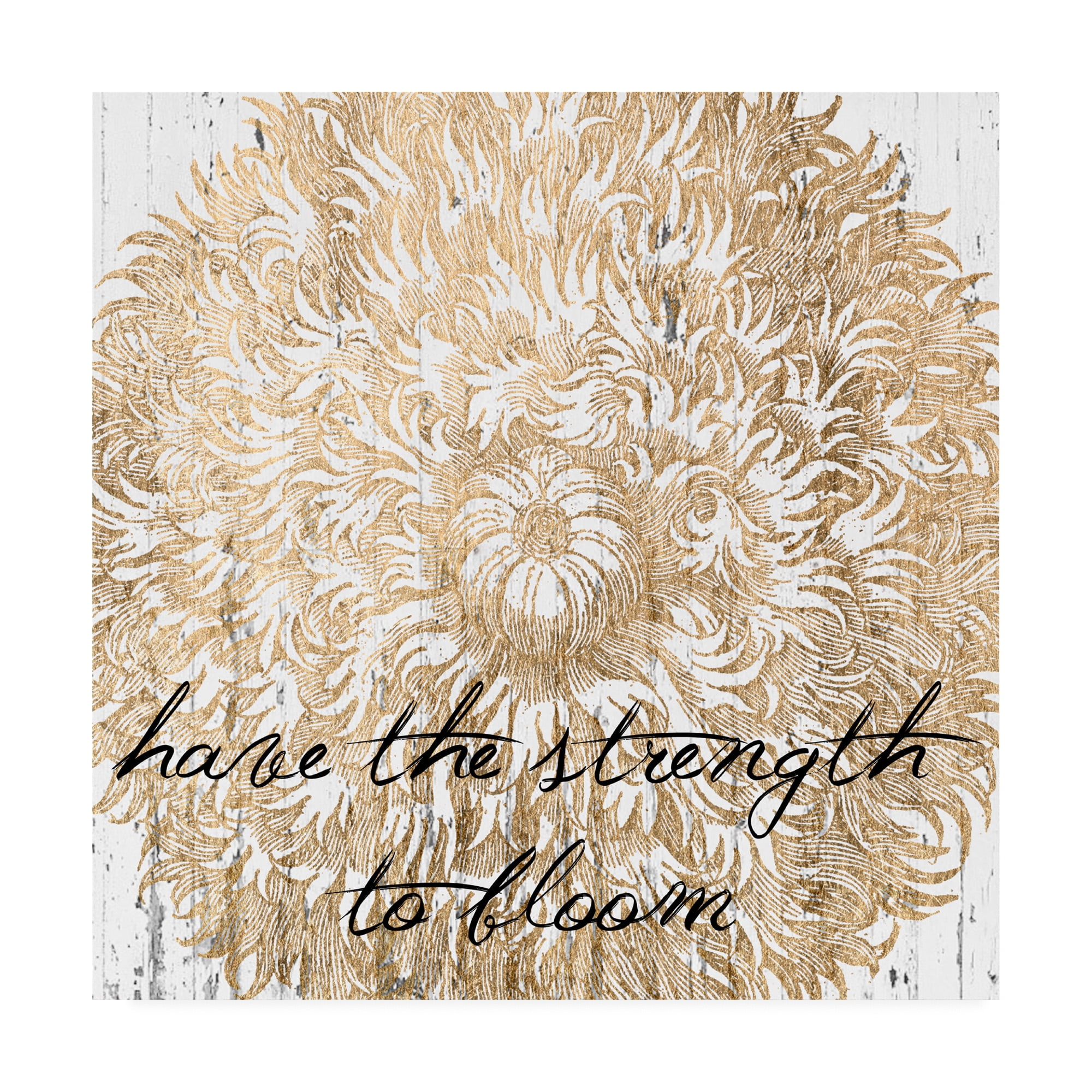 Trademark Fine Art 'Metallic Floral Quote II' Canvas Art by Jarman Fagalde