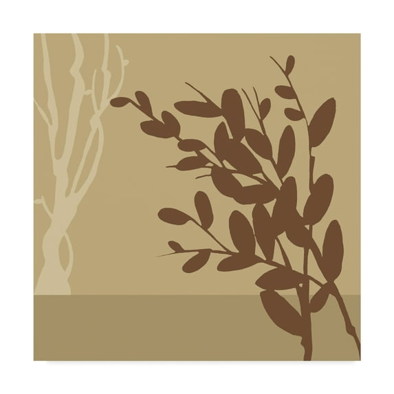 Trademark Fine Art 'Metro Leaves in Khaki II' Canvas Art by June Erica Vess
