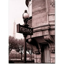Trademark Fine Art "Metro and Eiffel" Canvas Art by Kathy Yates