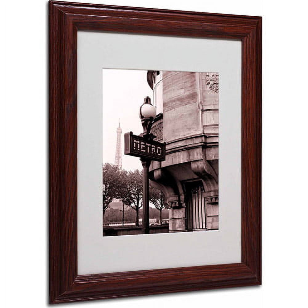 Trademark Fine Art "Metro and Eiffel" Matted Framed Art by Kathy Yates, Wood Frame