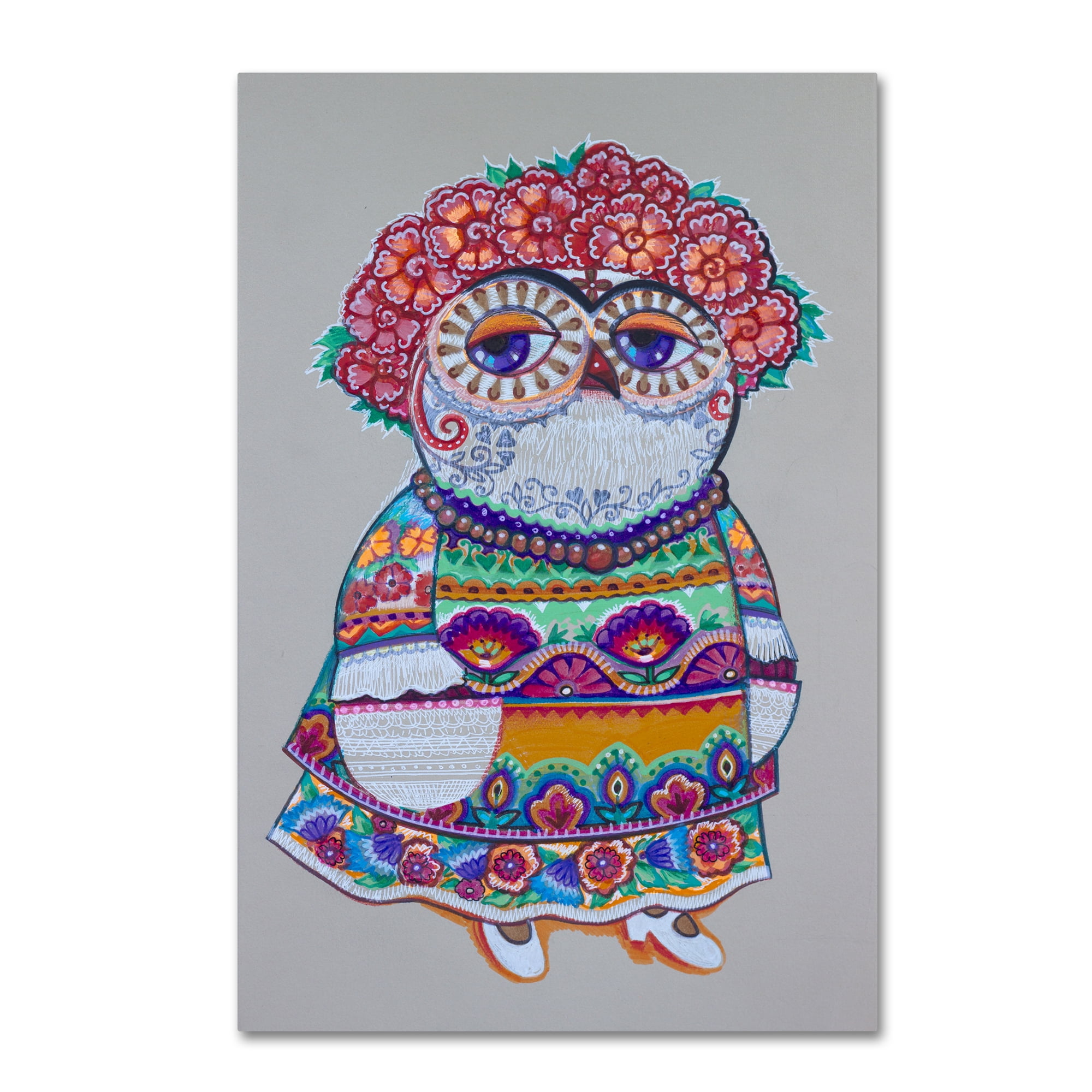 Trademark Fine Art 'Mexican Folk Owl' Canvas Art by Oxana Ziaka