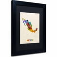 thumbnail image 1 of Trademark Fine Art "Mexico Watercolor Map" Canvas Art by Michael Tompsett, Black Matte, Black Frame, 1 of 1