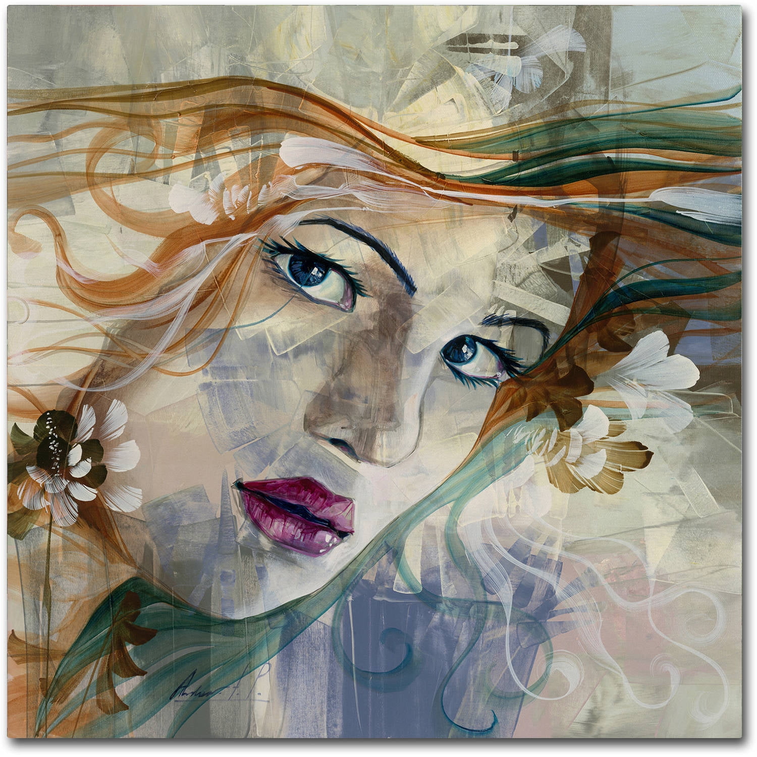 Mia Abstract Floral Canvas Art in Multicolor
