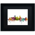thumbnail image 1 of Trademark Fine Art 'Miami Florida Skyline' Canvas Art by Michael Tompsett, Black Matte, Black Frame, 1 of 4