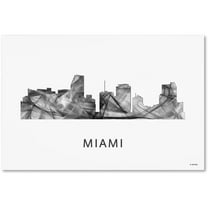 Trademark Fine Art 'Miami Florida Skyline WB-BW' Canvas Art by Marlene Watson