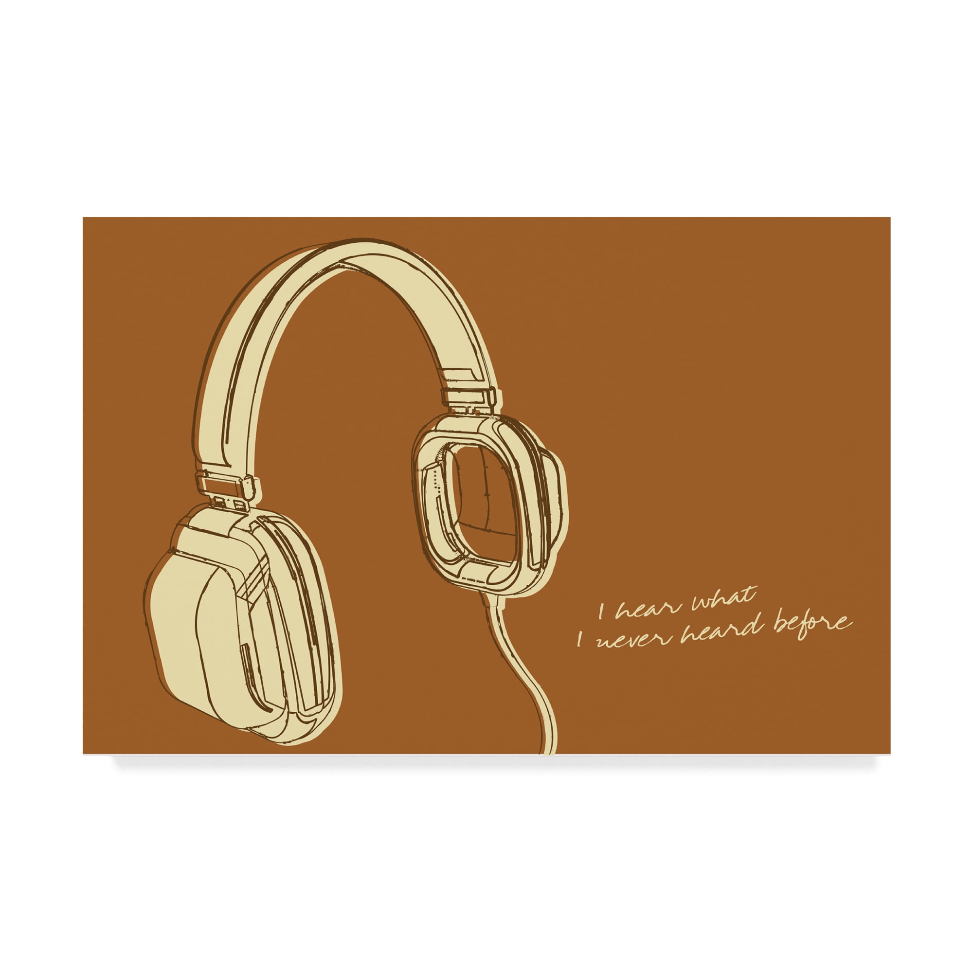 Trademark Fine Art Mic Canvas Art ' Lunastrella Headphones ' by John W. Golden