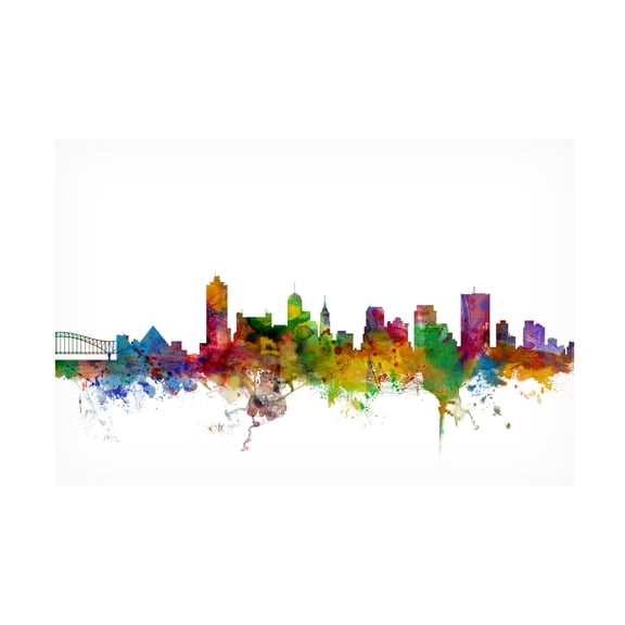 Trademark Fine Art Michael Tompsett Memphis Tennessee Skyline Canvas Wall Art - 26x40