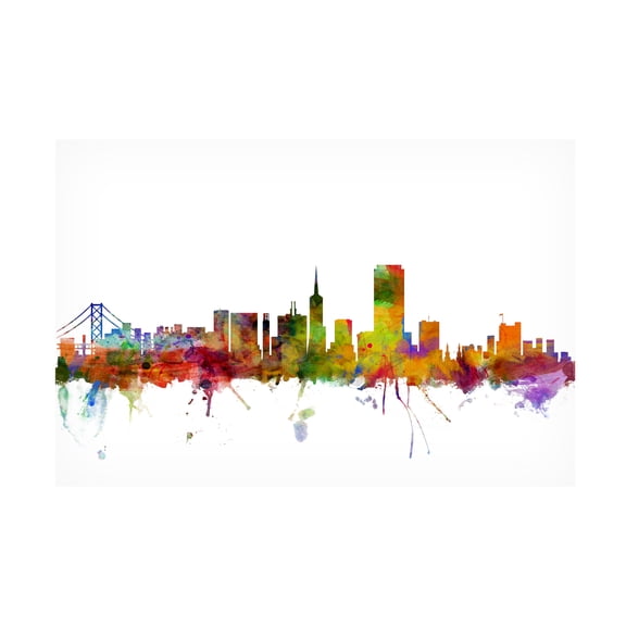 Trademark Fine Art Michael Tompsett San Francisco City Skyline Canvas Wall Art - 26x40