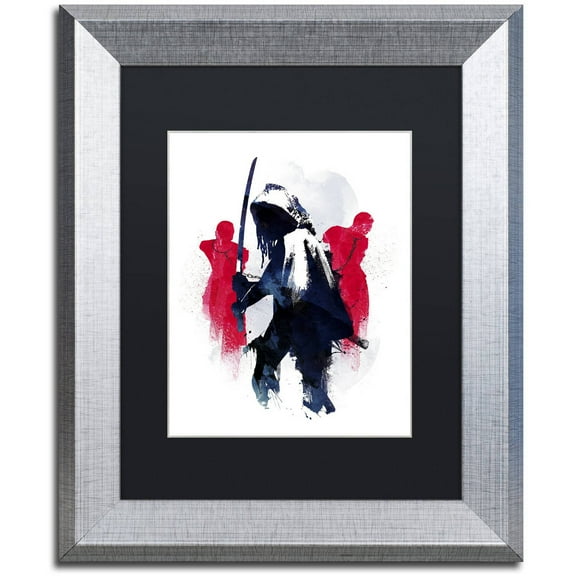 Trademark Fine Art 'Michonne' Canvas Art by Robert Farkas, Black Matte, Silver Frame