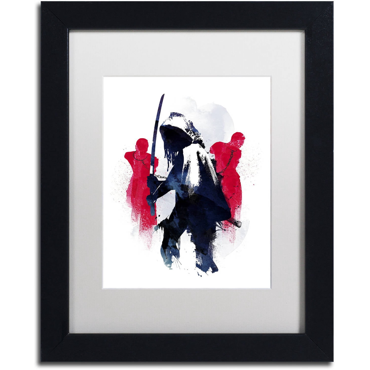 Trademark Fine Art 'Michonne' Canvas Art by Robert Farkas, White Matte, Black Frame