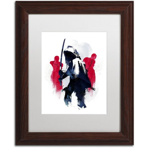 Trademark Fine Art 'Michonne' Canvas Art by Robert Farkas, White Matte, Wood Frame