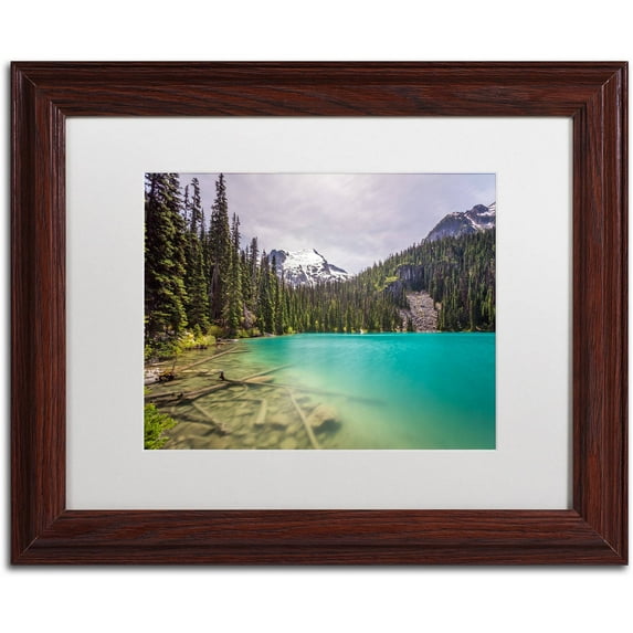 Trademark Fine Art 'Middle Joffre Lake' Canvas Art by Pierre Leclerc, White Matte, Wood Frame