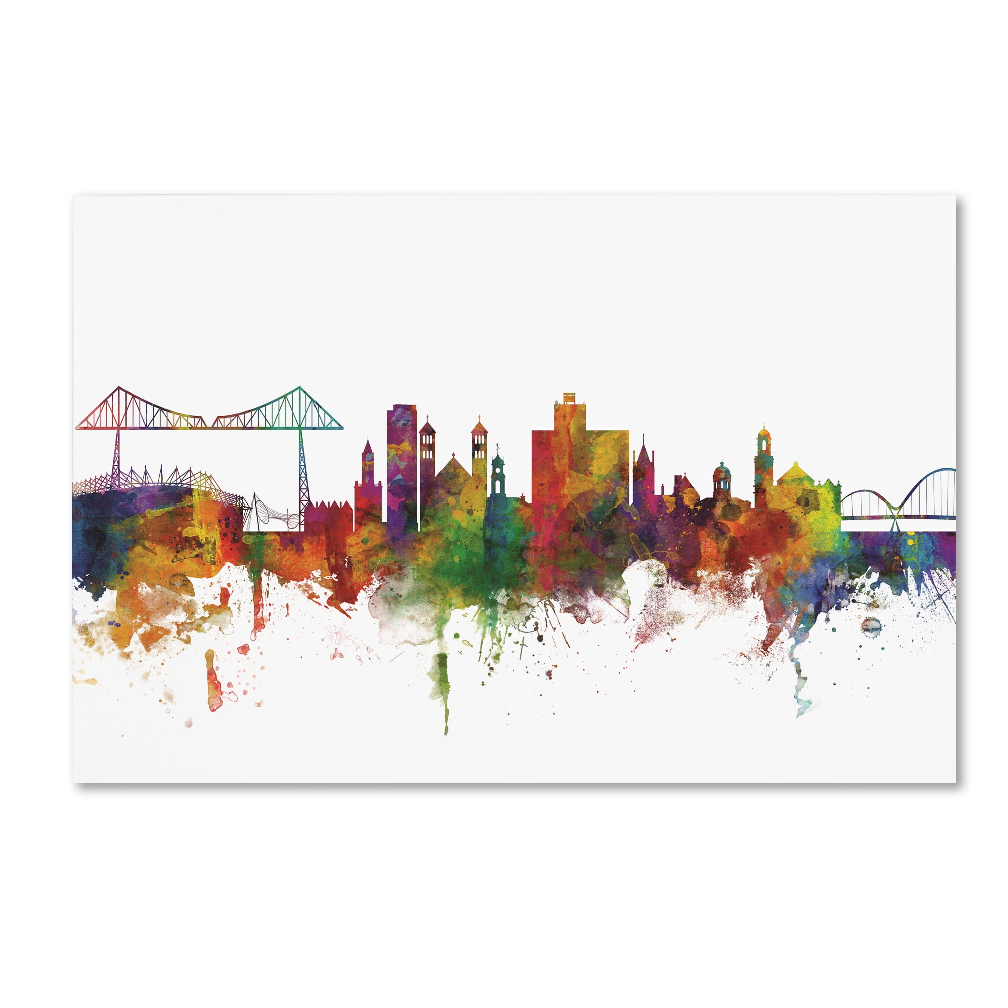 Trademark Fine Art 'Middlesbrough England Skyline II' Canvas Art by Michael Tompsett