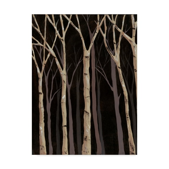Trademark Fine Art 'Midnight Birches I' Canvas Art by Jade Reynolds