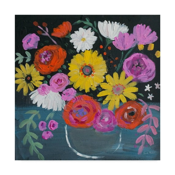 Trademark Fine Art 'Midnight Floral' Canvas Art by Farida Zaman