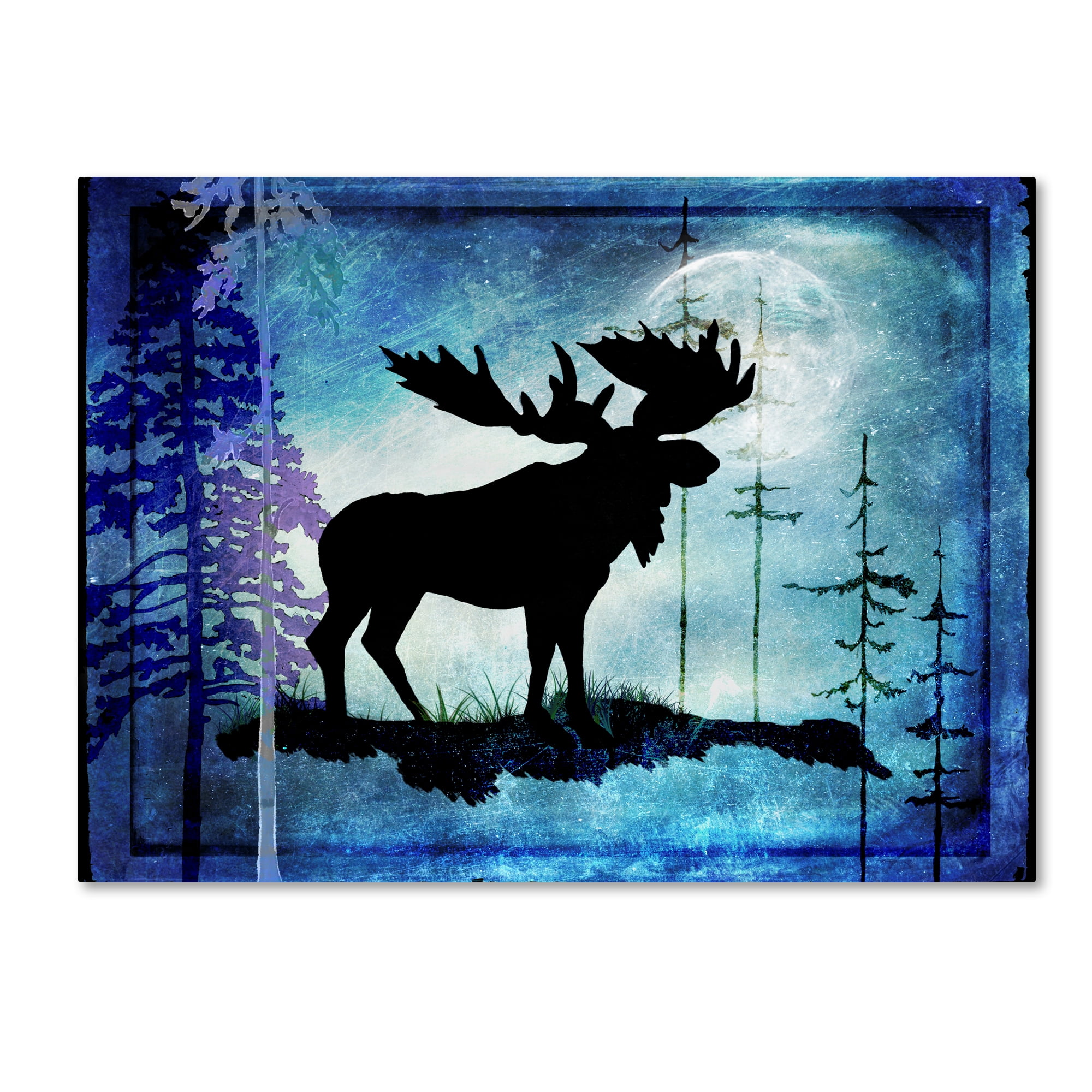 Trademark Fine Art 'Midnight Moose II' Canvas Art by LightBoxJournal