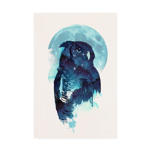 Trademark Fine Art 'Midnight Owl Blue' Canvas Art by Robert Farka
