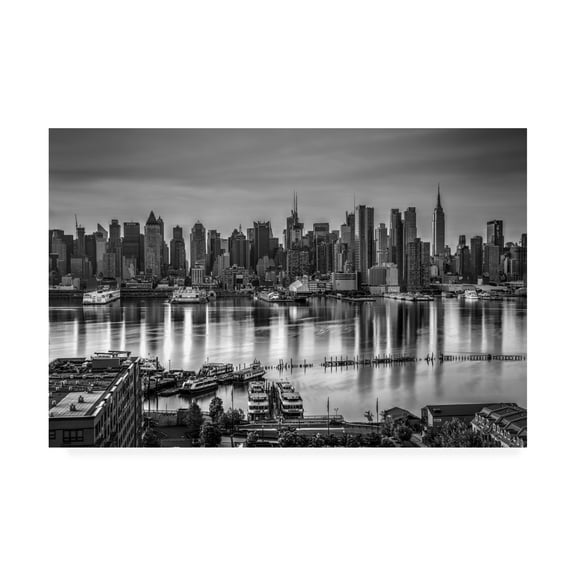 Trademark Fine Art 'Midtown Manhattan Skyline B&W' Canvas Art by David Ayash