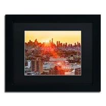 Trademark Fine Art "Midtown Sunset" Canvas Art by David Ayash, Black Matte, Black Frame