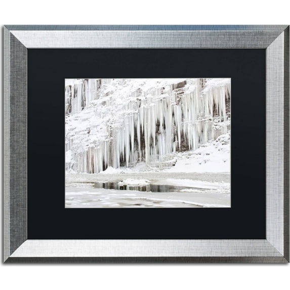 Trademark Fine Art "Mill Hollow Ice" Canvas Art by Jason Shaffer, Black Matte, Silver Frame