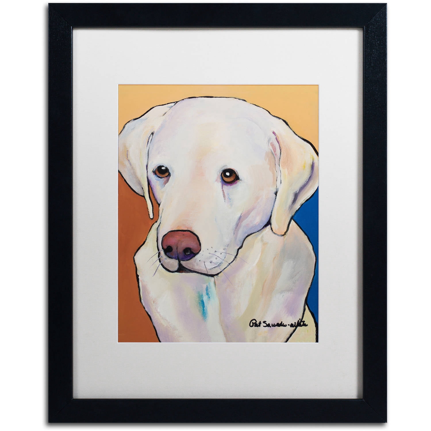 Trademark Fine Art "Millie Large" Canvas Art by Pat Saunders-White, White Matte, Black Frame