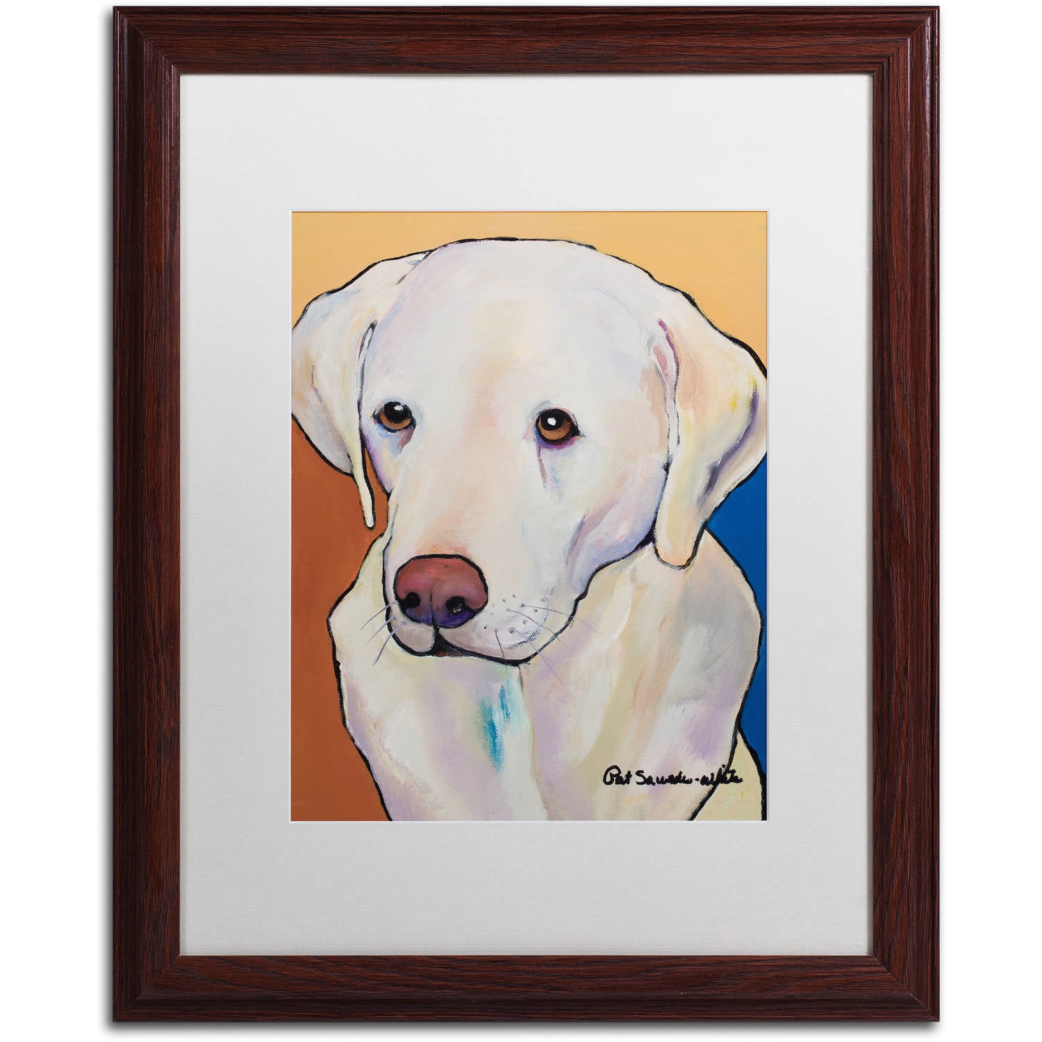Trademark Fine Art "Millie Large" Canvas Art by Pat Saunders-White, White Matte, Wood Frame