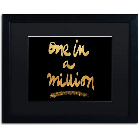 Trademark Fine Art "Million On Black" Canvas Art by Lisa Powell Braun, Black Matte, Black Frame