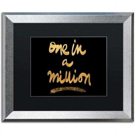 Trademark Fine Art "Million On Black" Canvas Art by Lisa Powell Braun, Black Matte, Silver Frame