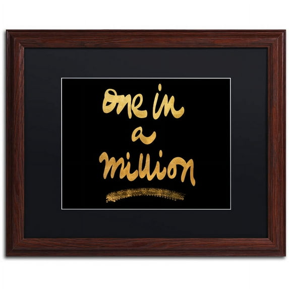 Trademark Fine Art "Million On Black" Canvas Art by Lisa Powell Braun, Black Matte, Wood Frame