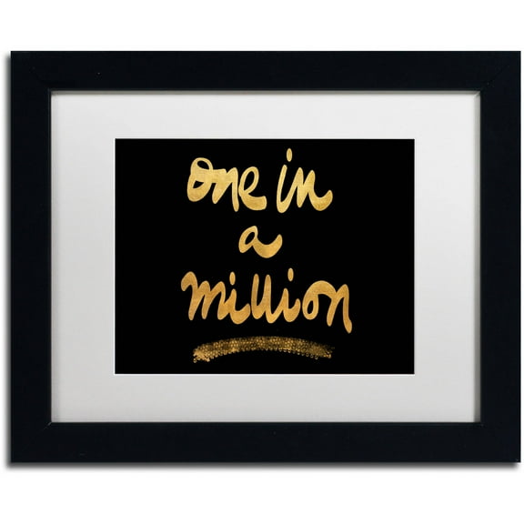 Trademark Fine Art "Million On Black" Canvas Art by Lisa Powell Braun, White Matte, Black Frame